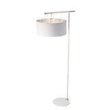 Modern Elegance Floor Lamp in White and Polished Nickel