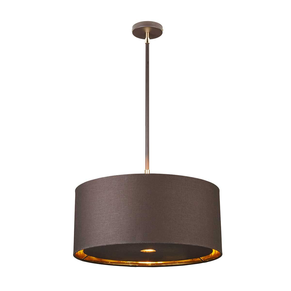 Contemporary Brown and Polished Brass Balance Pendant Light
