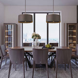 Contemporary Brown and Polished Brass Balance Pendant Light
