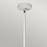 Contemporary Balance Pendant in White and Polished Nickel Finish