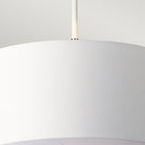 Contemporary Balance Pendant in White and Polished Nickel Finish