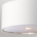 Contemporary Balance Pendant in White and Polished Nickel Finish