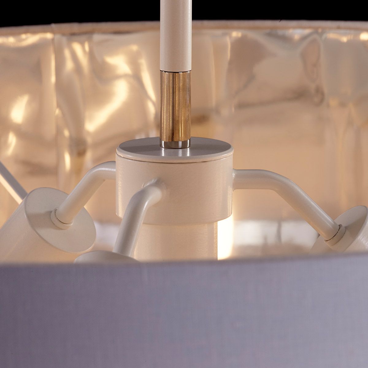 Contemporary Balance Pendant in White and Polished Nickel Finish