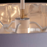 Contemporary Balance Pendant in White and Polished Nickel Finish