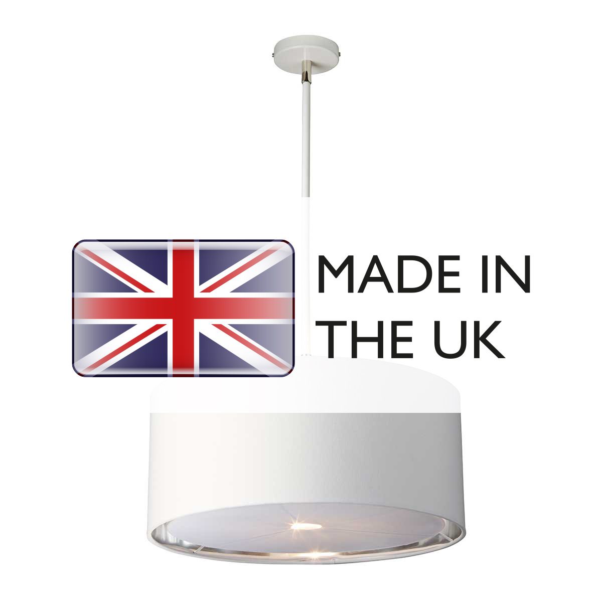 Contemporary Balance Pendant in White and Polished Nickel Finish