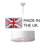 Contemporary Balance Pendant in White and Polished Nickel Finish