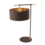 Retro Chic Table Lamp in Mocha Brown and Polished Brass