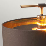 Retro Chic Table Lamp in Mocha Brown and Polished Brass