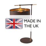 Retro Chic Table Lamp in Mocha Brown and Polished Brass