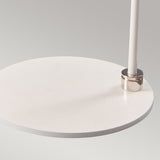 Contemporary White and Polished Nickel Table Lamp