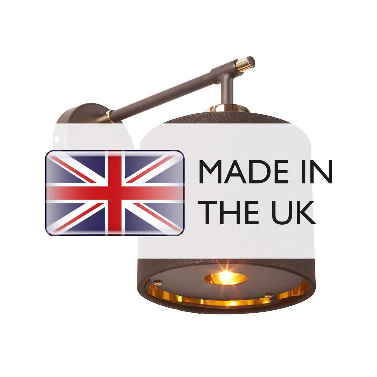 Retro Modern Balance Wall Light with Polished Brass and Brown Finish