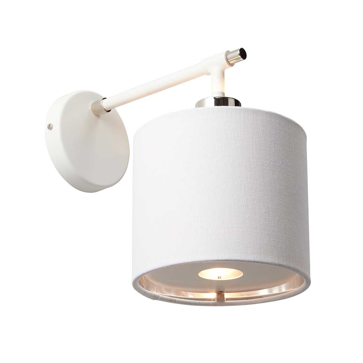 Contemporary White and Polished Nickel Wall Sconce