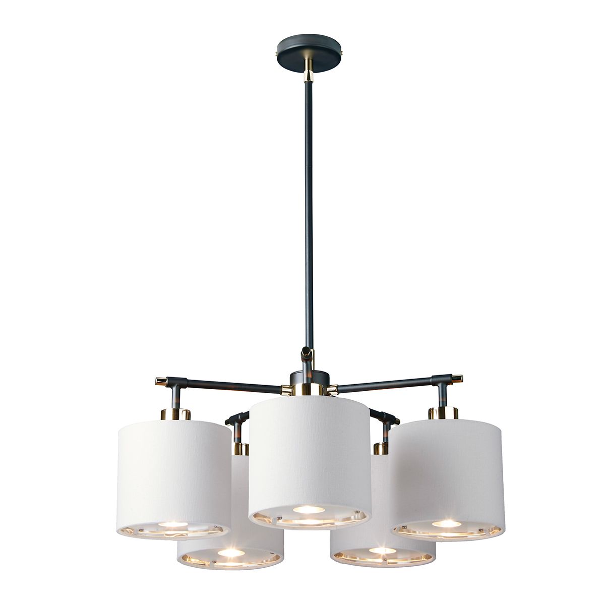 Balance 5 Light Chandelier Black/ Polished Nickel