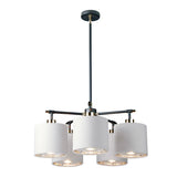 Balance 5 Light Chandelier Black/ Polished Nickel