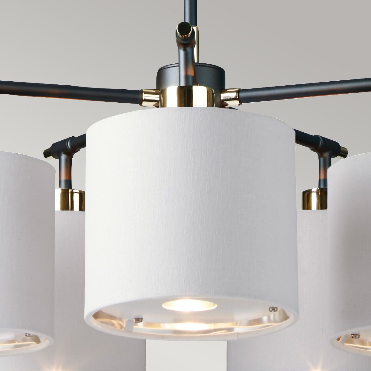 Balance 5 Light Chandelier Black/ Polished Nickel