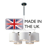 Balance 5 Light Chandelier Black/ Polished Nickel