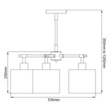Balance 5 Light Chandelier Black/ Polished Nickel
