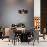 Elegant Balance 5 Light Chandelier in Mocha Brown and Polished Brass