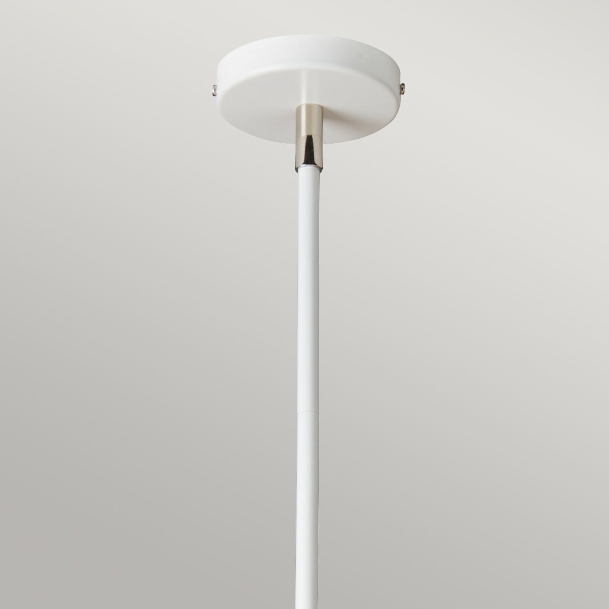 Modern Retro 5-Light Chandelier in White and Polished Nickel Finish