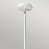 Modern Retro 5-Light Chandelier in White and Polished Nickel Finish