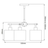 Modern Retro 5-Light Chandelier in White and Polished Nickel Finish