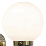 Barclay Bathroom Wall Light Antique Brass Opal Glass IP44