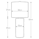 Graphite Elegance Table Lamp with Silver Silk Drum Shade