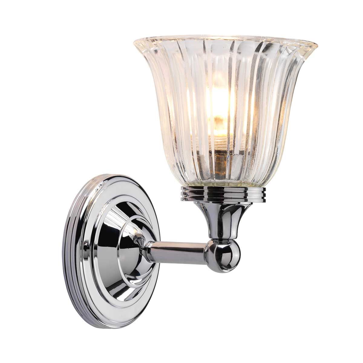 Elstead Austen Classic Chrome Bathroom Sconce with Upward Light