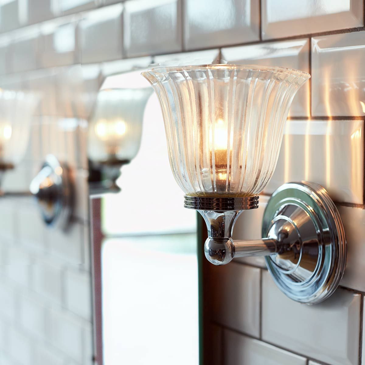 Elstead Austen Classic Chrome Bathroom Sconce with Upward Light