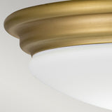 Brompton Brushed Brass & Opal Glass Flush Mount Light