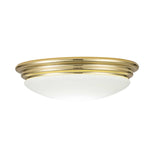 Brompton Polished Brass 1-Light Bathroom Flush Mount Fixture