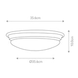 Brompton Polished Brass 1-Light Bathroom Flush Mount Fixture