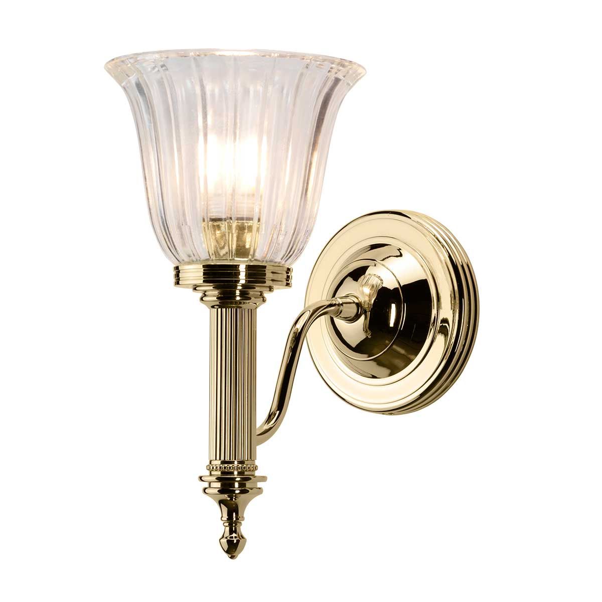 Carroll Collection: Elegant Polished Brass Wall Light Fixture