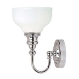 Opulent Cheadle Chrome Wall Light with Opal Glass Shade