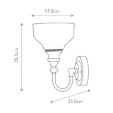 Opulent Cheadle Chrome Wall Light with Opal Glass Shade