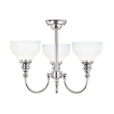 Elegant Cheadle Chrome Chandelier with Opal Glass Shades - 3 LED Lamps