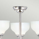 Elegant Cheadle Chrome Chandelier with Opal Glass Shades - 3 LED Lamps