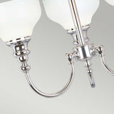 Elegant Cheadle Chrome Chandelier with Opal Glass Shades - 3 LED Lamps