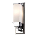 Cambridge Polished Chrome Wall Light with Opal Square Glass Shade
