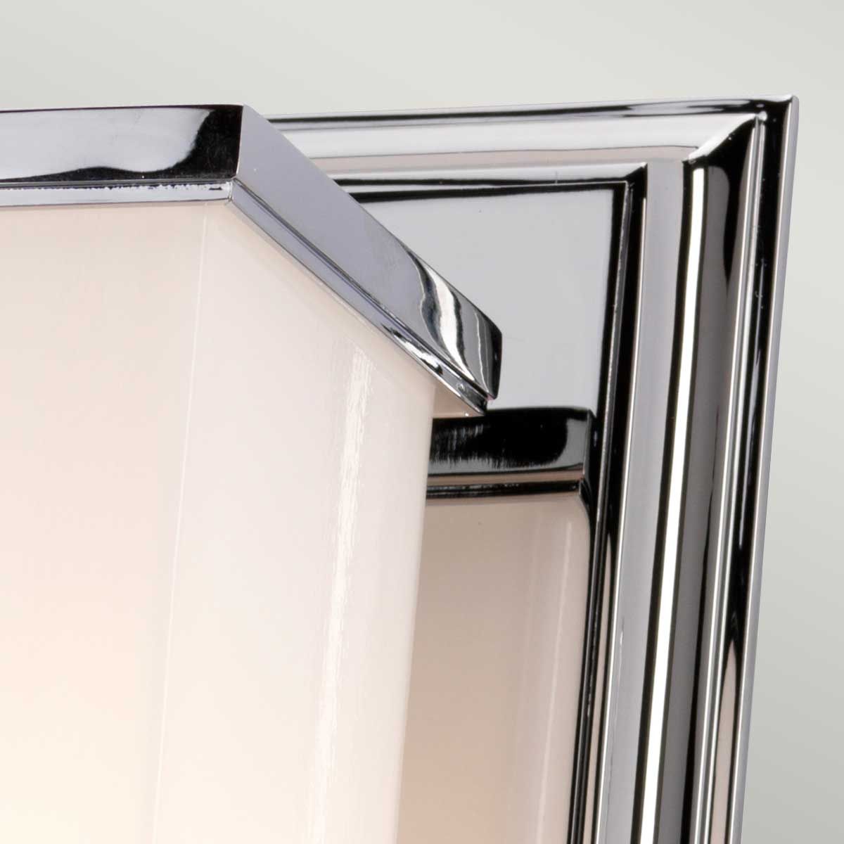 Cambridge Polished Chrome Wall Light with Opal Square Glass Shade