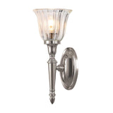 Bathroom Dryden Single Wall Light in Polished Nickel Finish