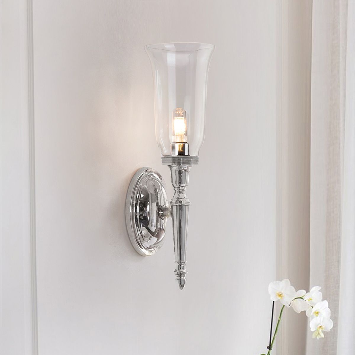 Elegant Polished Chrome Wall Sconce - Dryden Collection