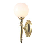 Elegant Polished Brass Globe Wall Light with LED Bulb