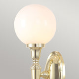 Elegant Polished Brass Globe Wall Light with LED Bulb