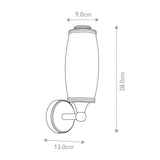 Eliot Chrome Finish Bathroom Wall Light - Upright Design