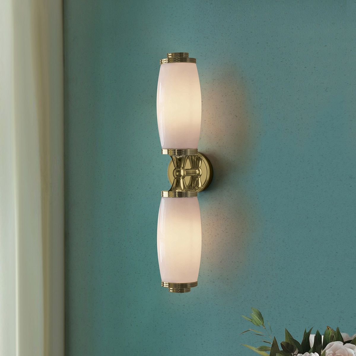 Eliot Twin Wall Sconce in Polished Brass