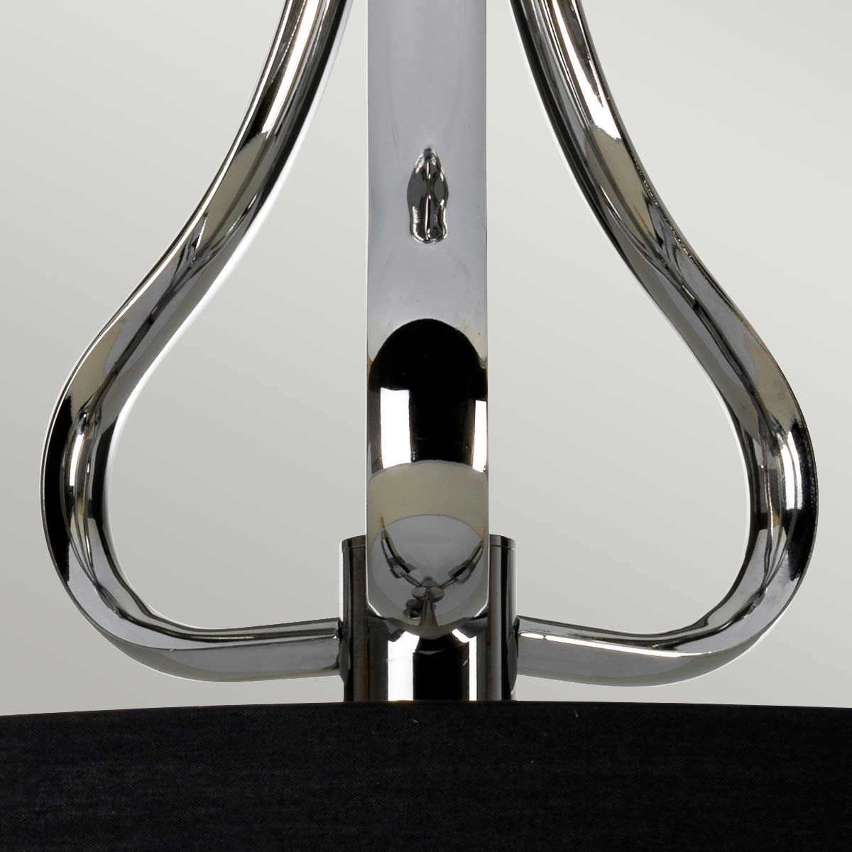 Falmouth 3 Light Semi-Flush Fixture in Polished Chrome with Black Shade