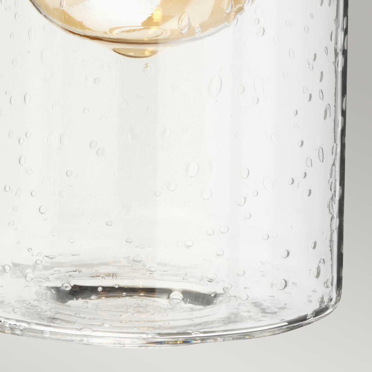 Morvah Brushed Brass Single Wall Light with Bubble Glass Shade