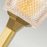 Verity Brushed Brass Single LED Wall Sconce with Cut Glass Shade