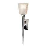 Verity Contemporary Torchiere Bathroom Wall Light in Polished Chrome with Cut Glass Shade